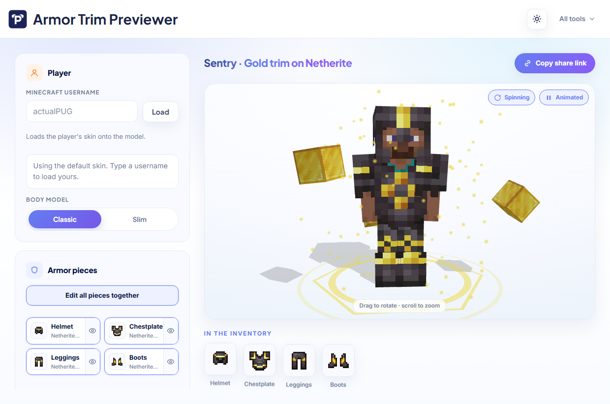 Armor Trim Previewer screenshot