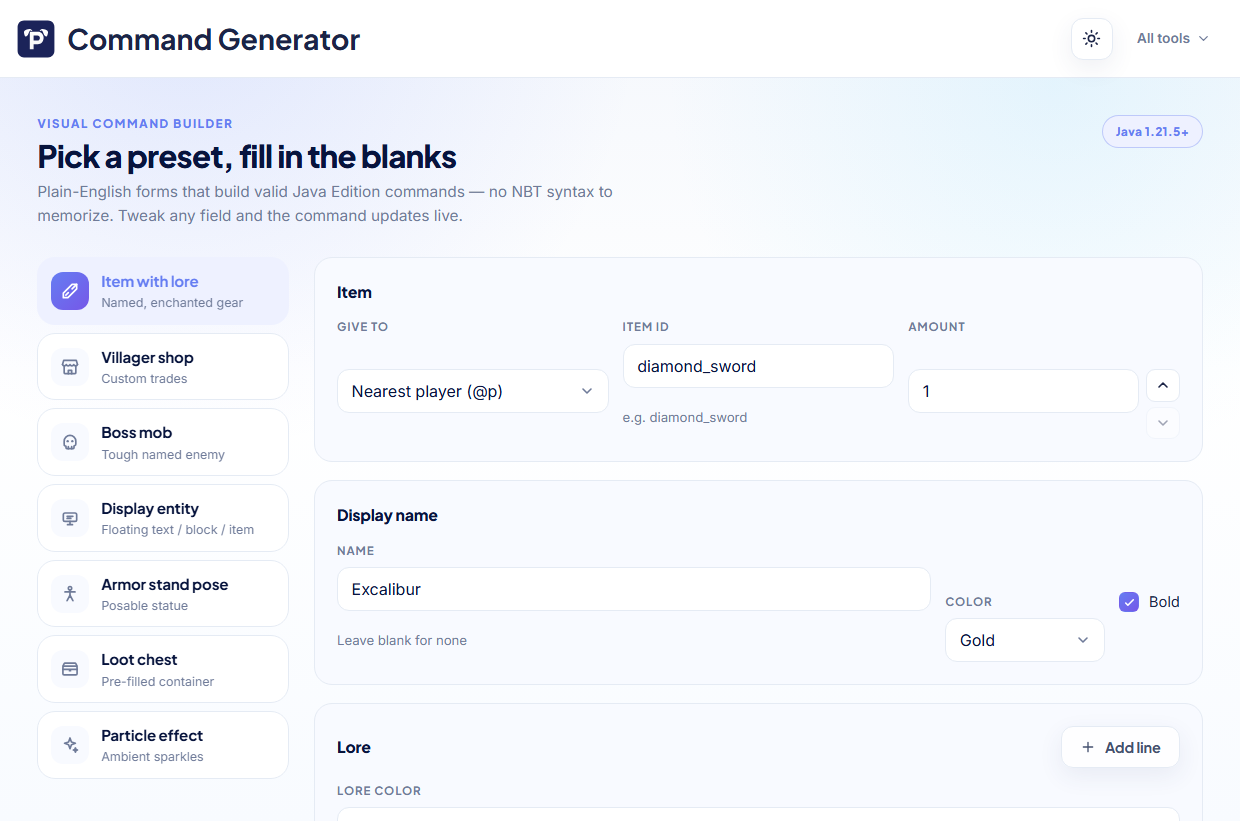 Command Generator screenshot